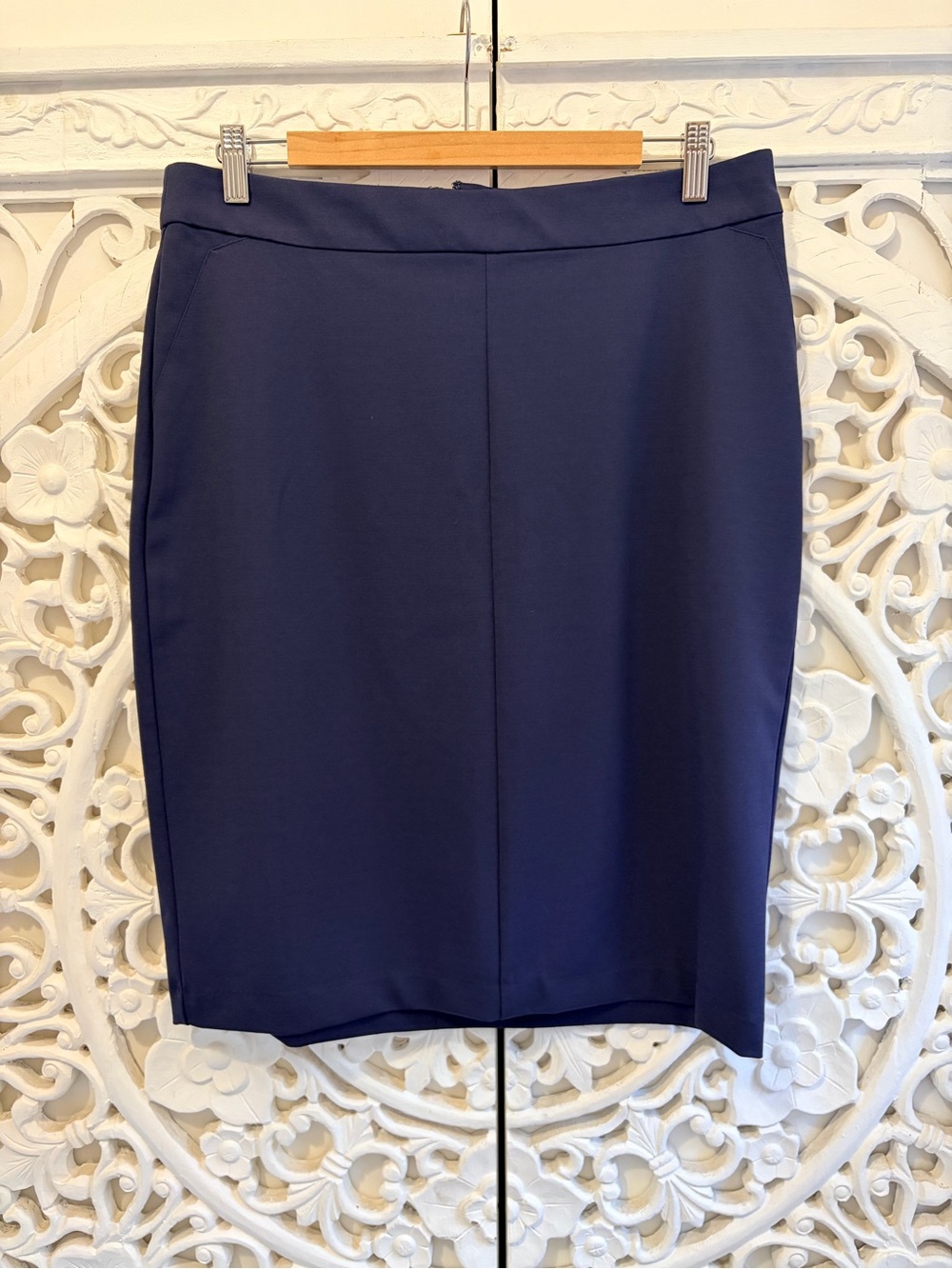 Reitmans Navy Blue Pencil Skirt Stretch Career Workwear Size 14